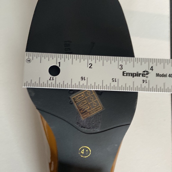 fashion shoes Brown patent leather Flat Size 10/41 NWT sling back fasten Gems - Picture 6 of 8